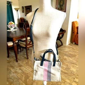 Authentic Kate Spade Linen & Leather Crossbody Satchel $298